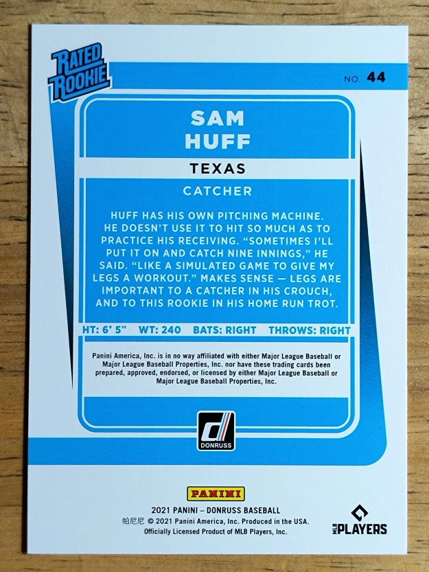 2021 Donruss #44 Sam Huff RR RC