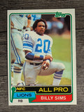 1981 Topps #100 Billy Sims AP RC