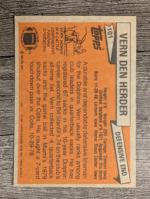 1981 Topps #101 Vern Den Herder