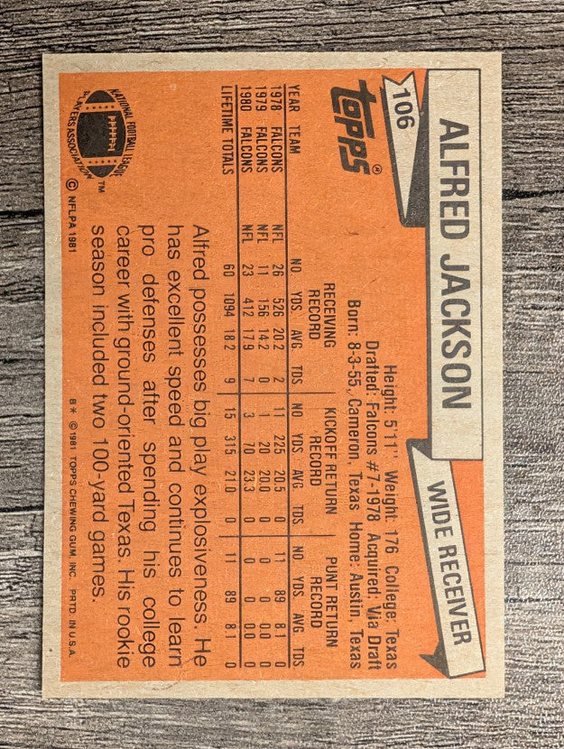 1981 Topps #106 Alfred Jackson