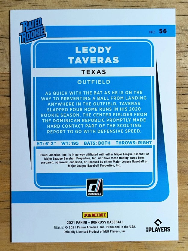 2021 Donruss #56 Leody Taveras RR RC