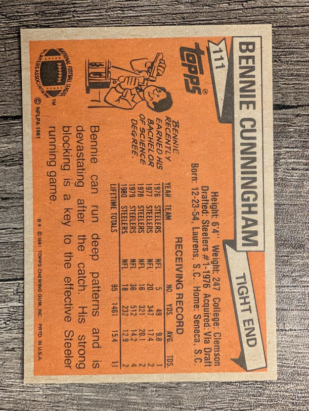 1981 Topps #111 Bennie Cunningham