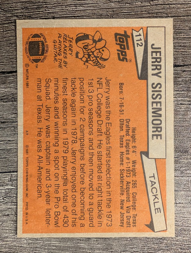 1981 Topps #112 Jerry Sisemore