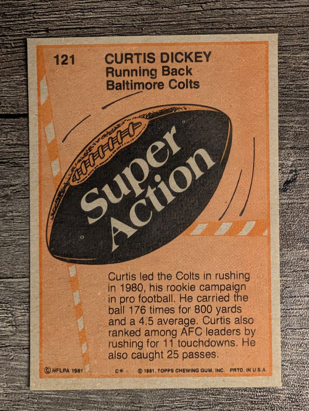 1981 Topps #121 Curtis Dickey SA