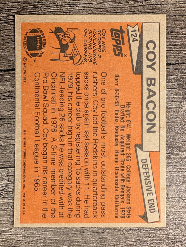 1981 Topps #124 Coy Bacon