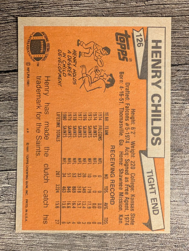 1981 Topps #126 Henry Childs