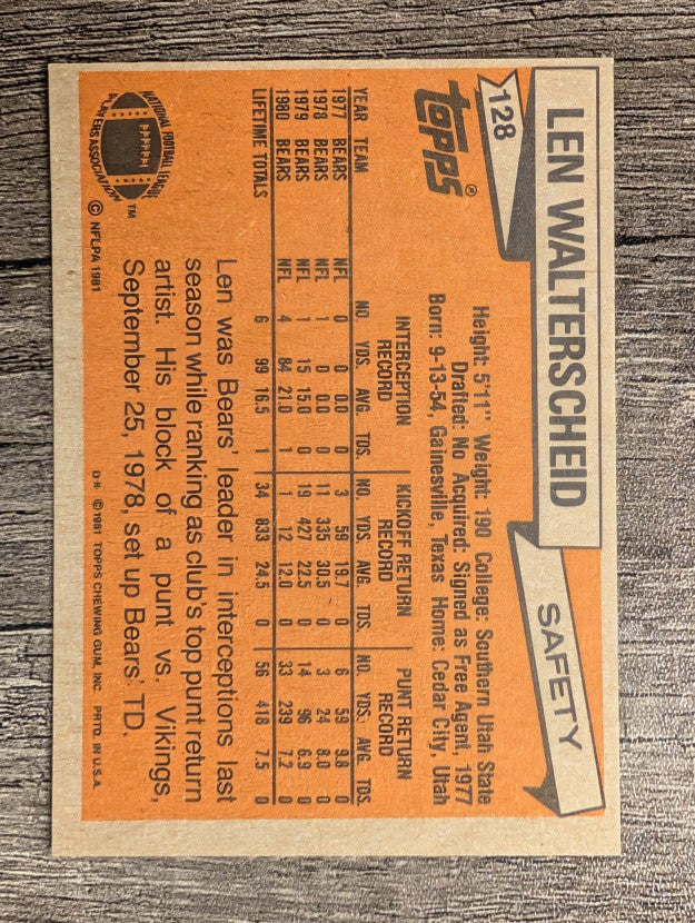 1981 Topps #128 Len Walterscheid