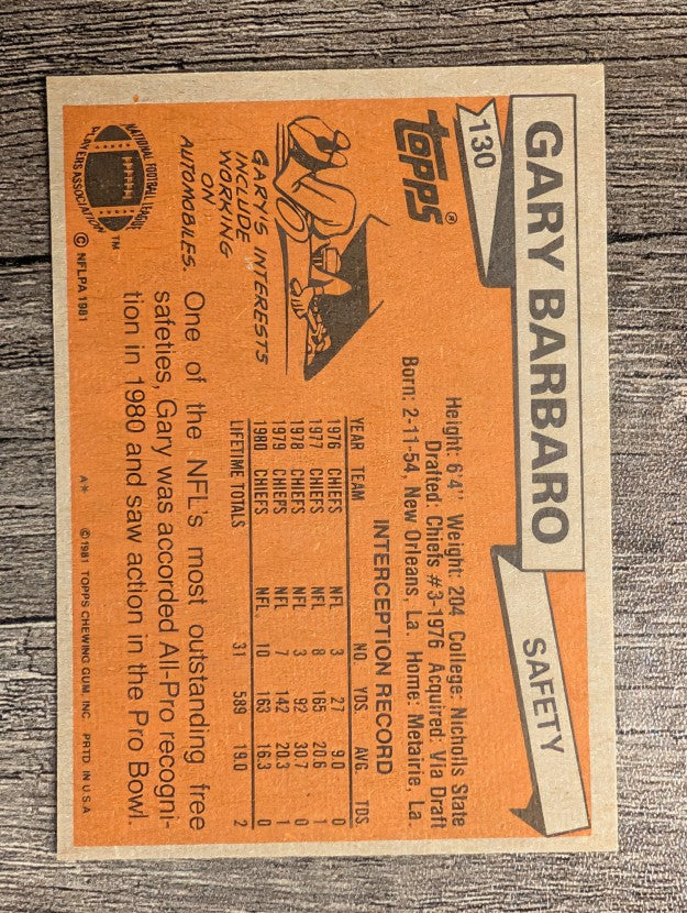 1981 Topps #130 Gary Barbaro