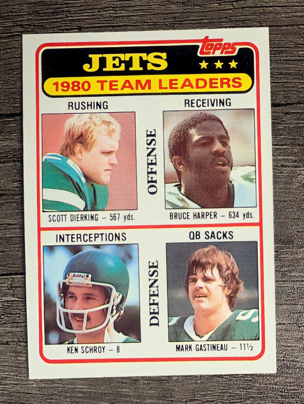 1981 Topps #132 Jets TL/Scott Dierking/Bruce Harper/Ken Schroy/Mark Gastineau