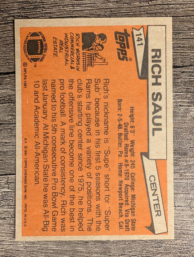 1981 Topps #141 Rich Saul