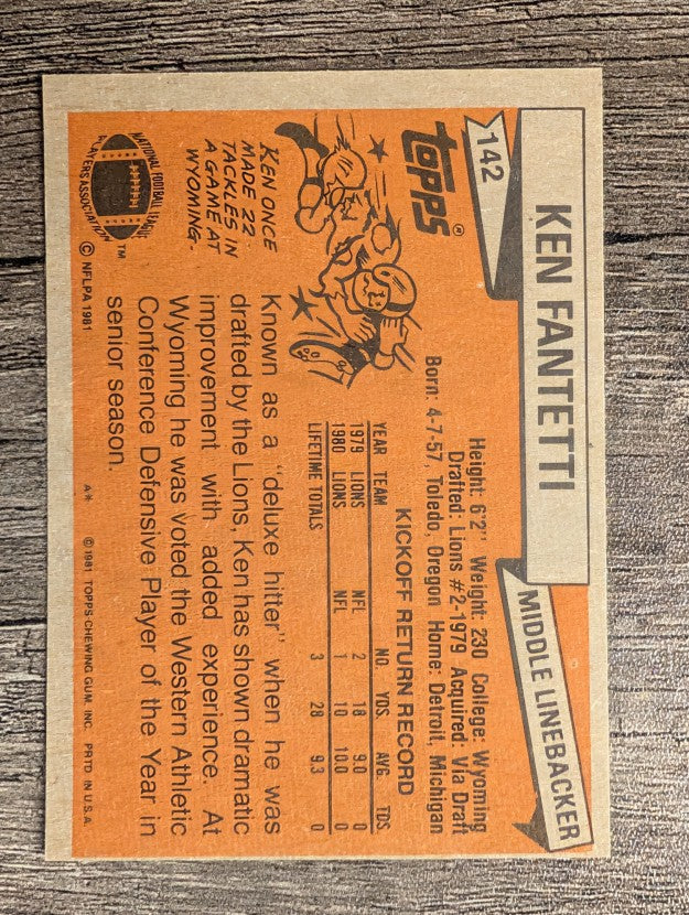 1981 Topps #142 Ken Fantetti