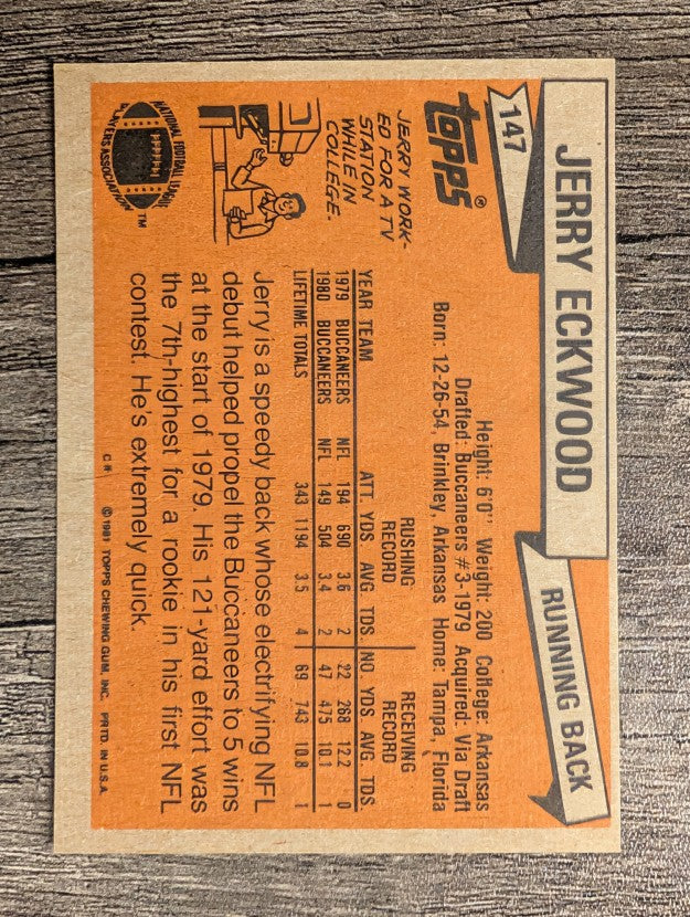 1981 Topps #147 Jerry Eckwood
