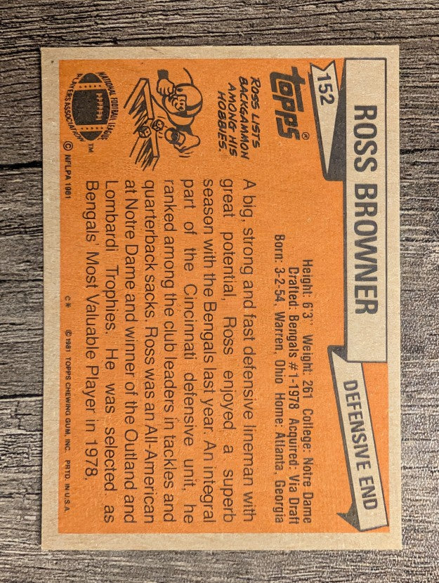 1981 Topps #152 Ross Browner