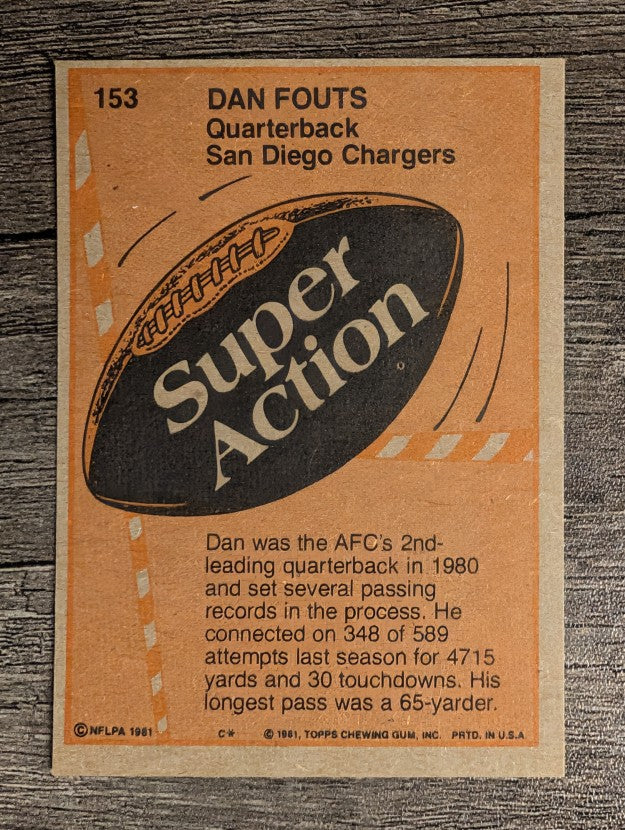1981 Topps #153 Dan Fouts SA