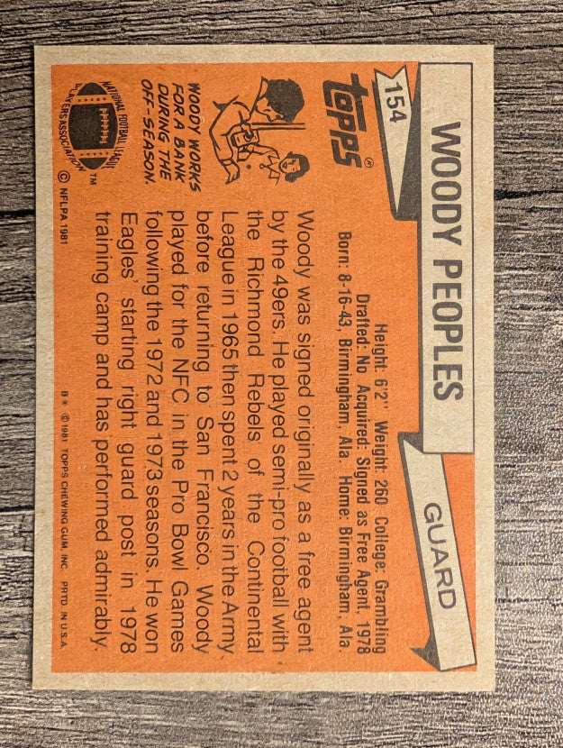 1981 Topps #154 Woody Peoples