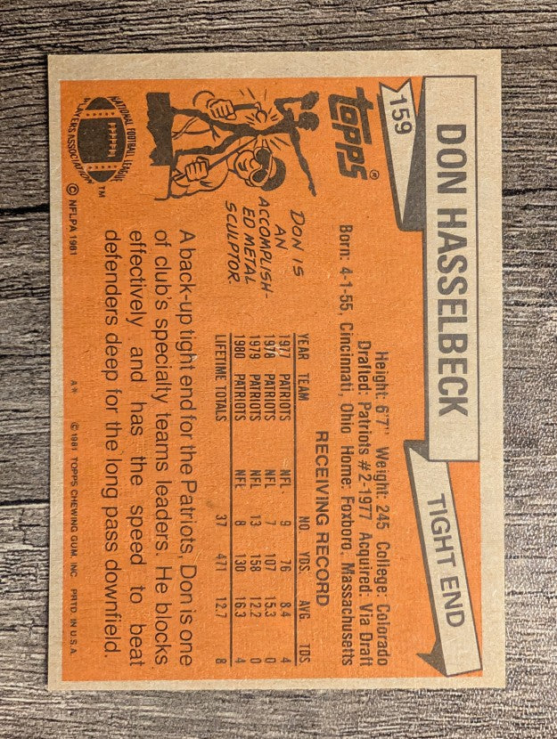 1981 Topps #159 Don Hasselbeck