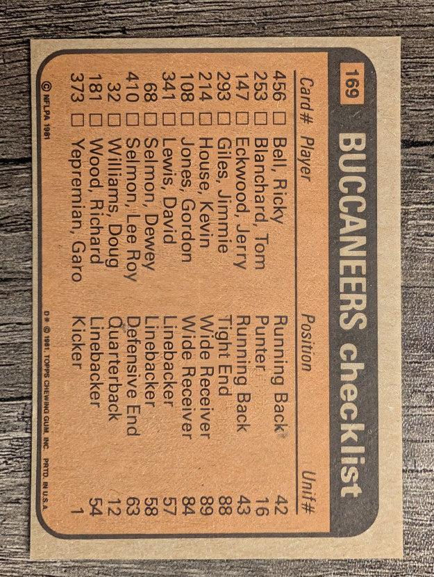 1981 Topps #169 Ricky Bell/Gordon Jones/Mike Washington/Lee Roy Selmon