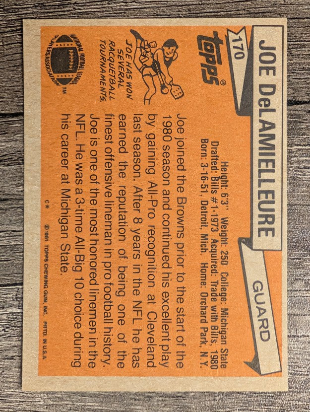 1981 Topps #170 Joe DeLamielleure