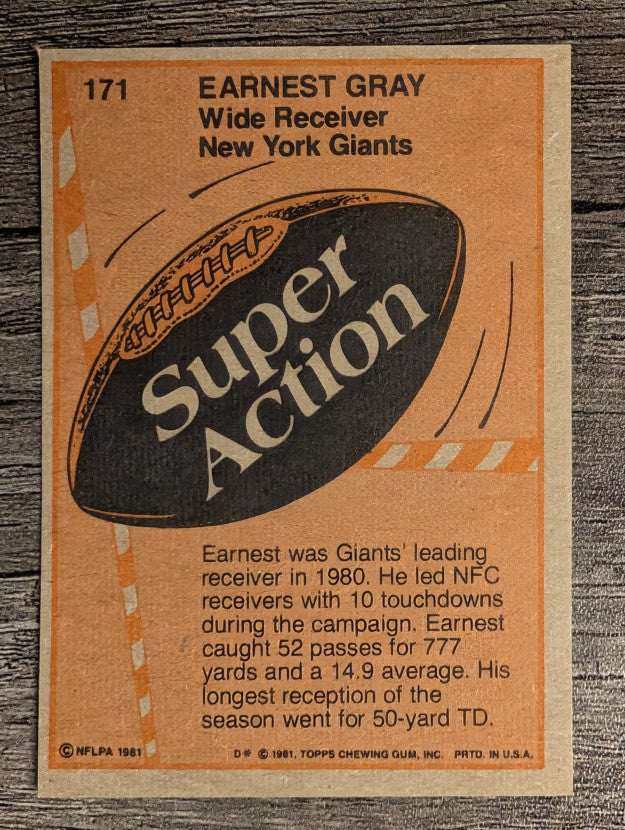 1981 Topps #171 Earnest Gray SA