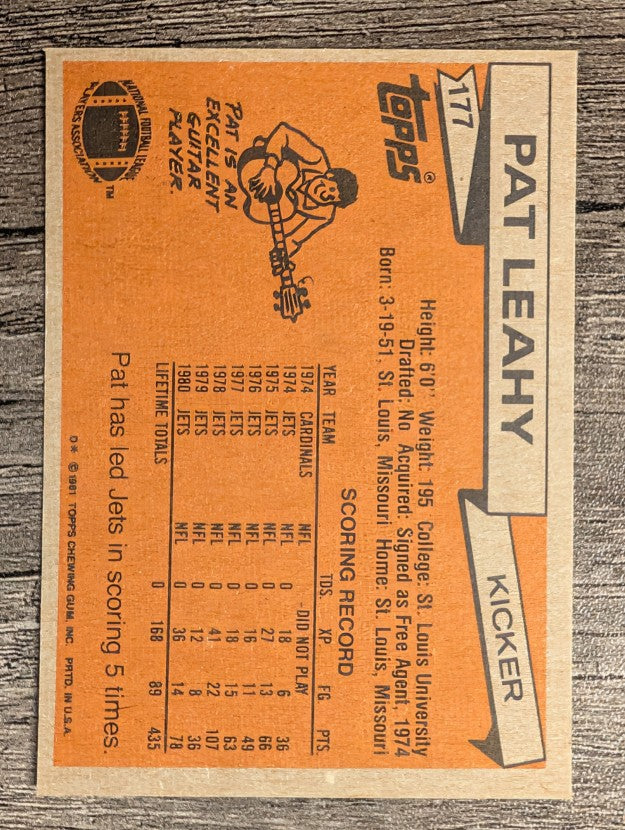 1981 Topps #177 Pat Leahy