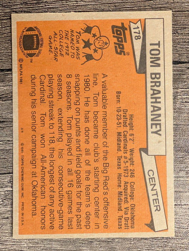 1981 Topps #178 Tom Brahaney RC