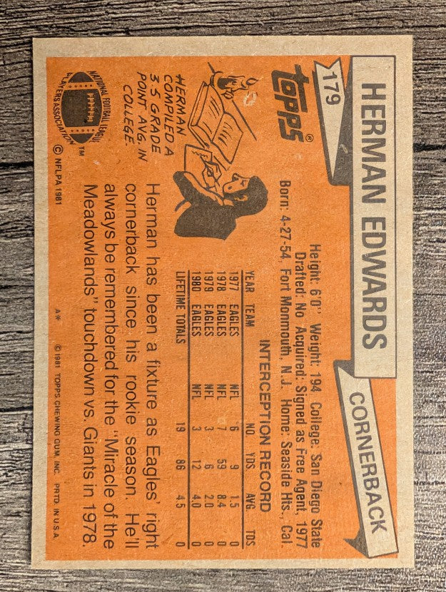 1981 Topps #179 Herman Edwards