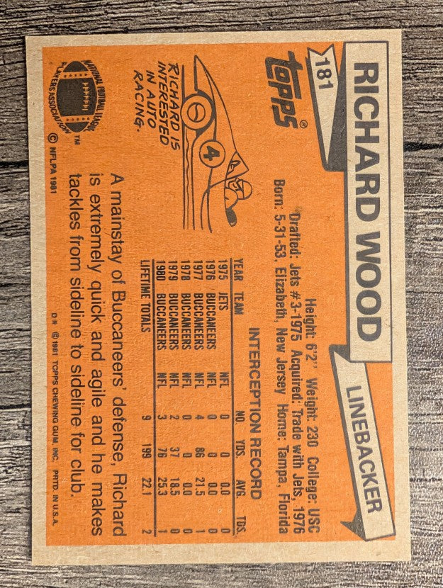1981 Topps #181 Richard Wood RC