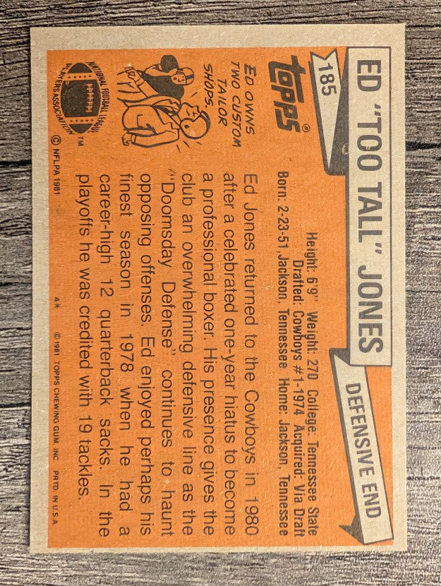 1981 Topps #185 Ed Too Tall Jones