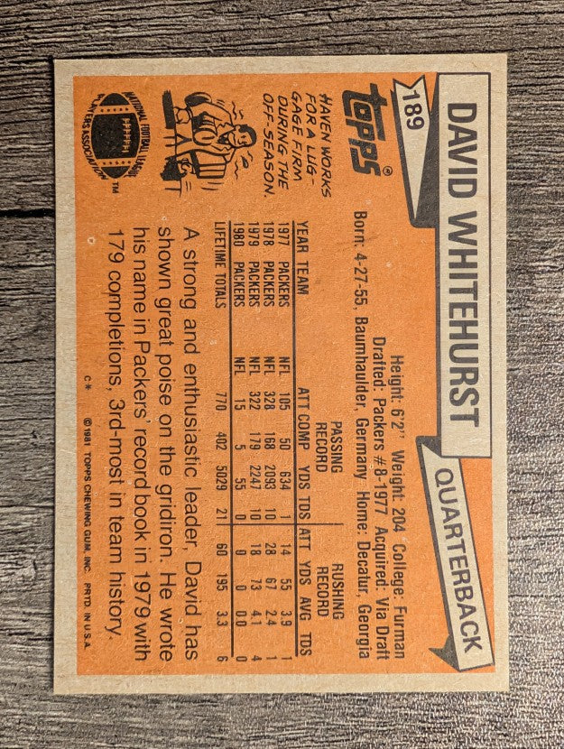 1981 Topps #189 David Whitehurst