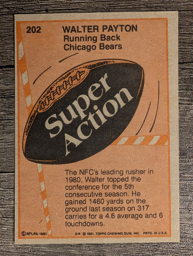 1981 Topps #202 Walter Payton SA