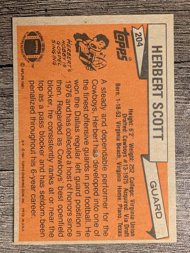 1981 Topps #204 Herb Scott