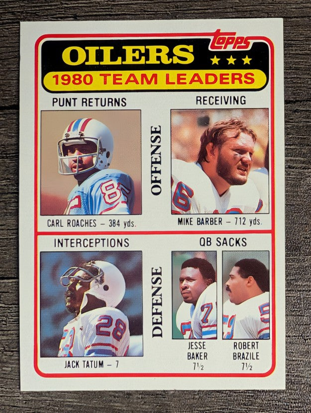 1981 Topps #207 Carl Roaches/Mike Barber/Jack Tatum/Jesse Baker/Robert Brazile