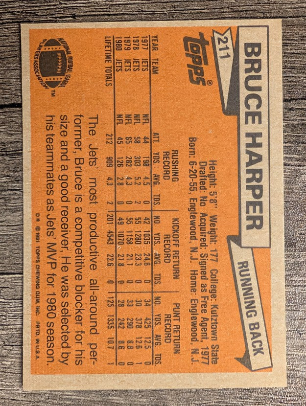 1981 Topps #211 Bruce Harper