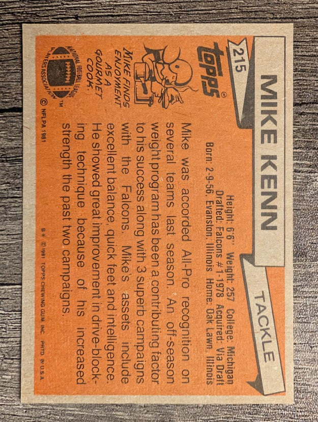 1981 Topps #215 Mike Kenn RC