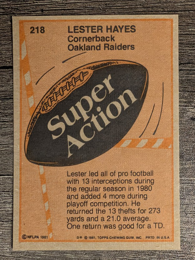 1981 Topps #218 Lester Hayes SA