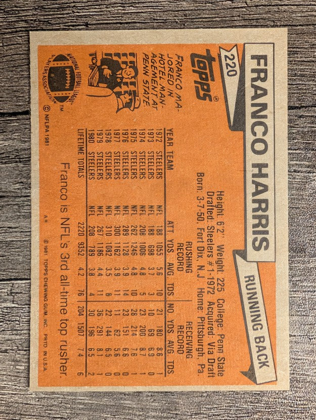 1981 Topps #220 Franco Harris