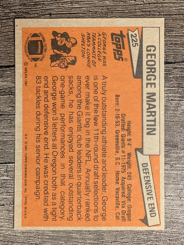 1981 Topps #225 George Martin