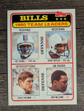 1981 Topps #226 Bills TL/Joe Cribbs/Jerry Butler/Steve Freeman/Ben Williams