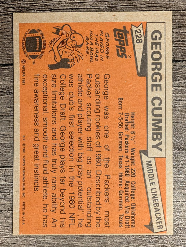 1981 Topps #228 George Cumby