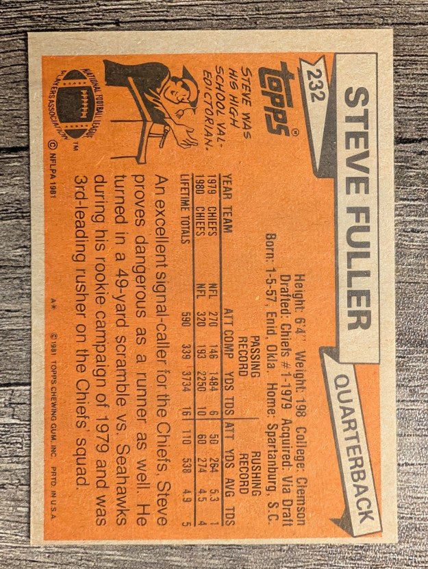 1981 Topps #232 Steve Fuller