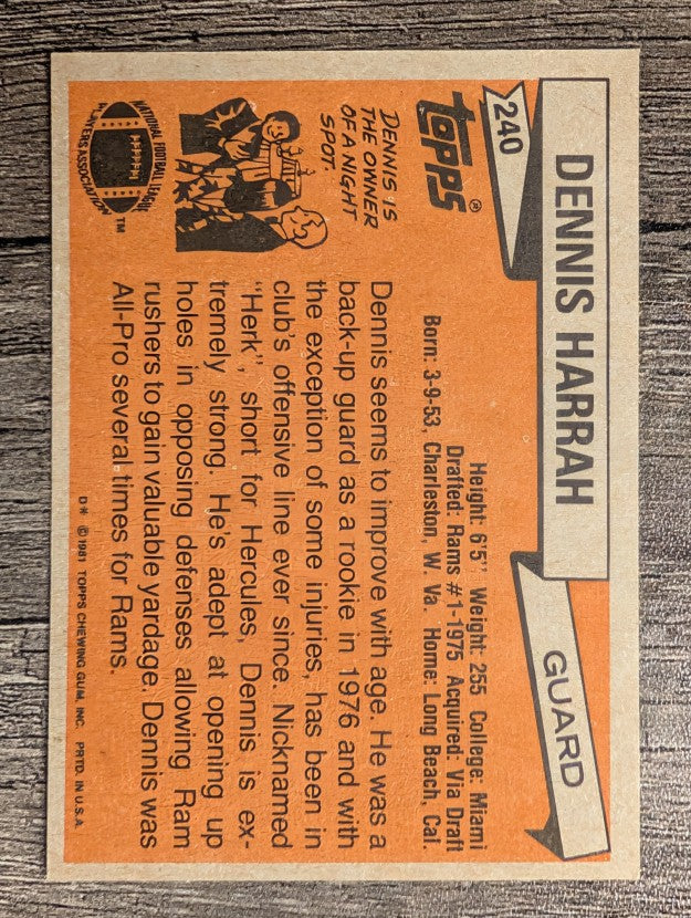 1981 Topps #240 Dennis Harrah