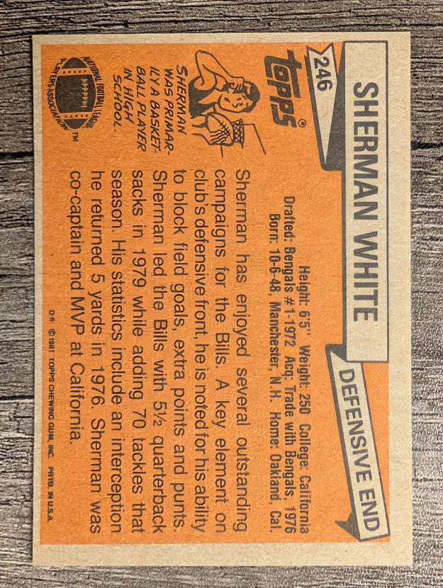 1981 Topps #246 Sherman White