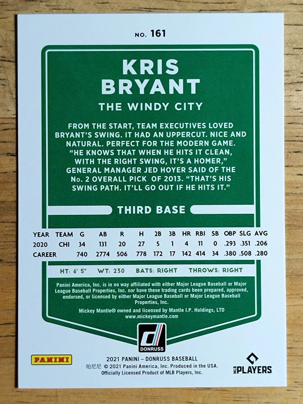 2021 Donruss Variations #161 Kris Bryant