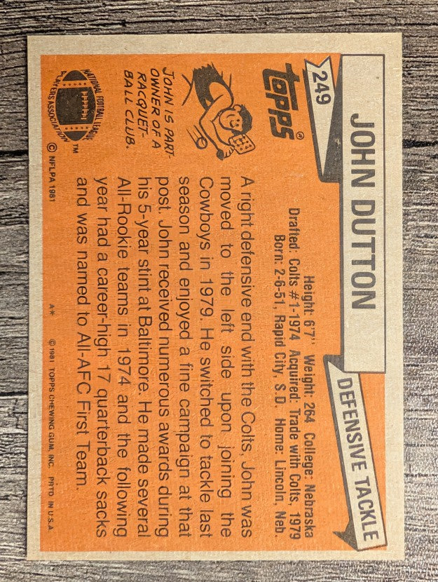 1981 Topps #249 John Dutton