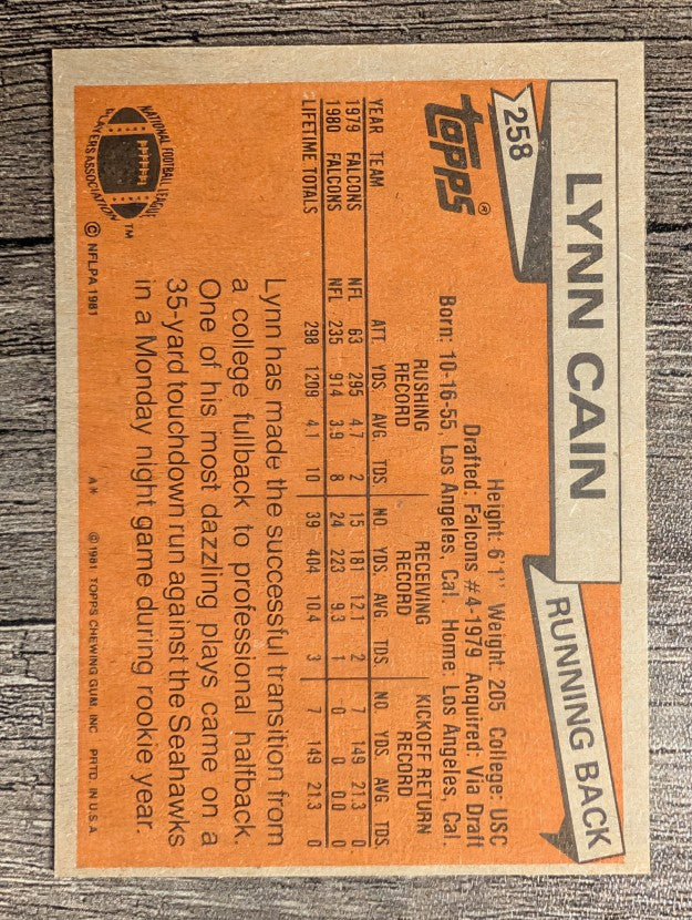 1981 Topps #258 Lynn Cain