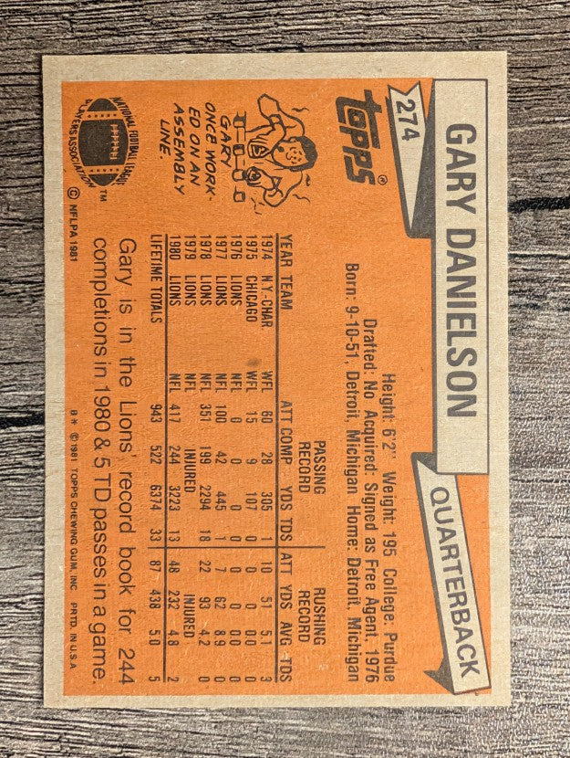 1981 Topps #274 Gary Danielson