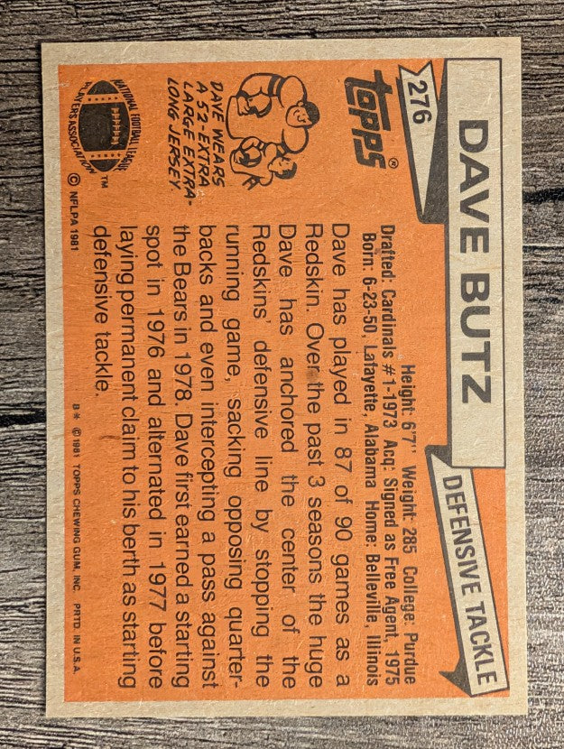 1981 Topps #276 Dave Butz