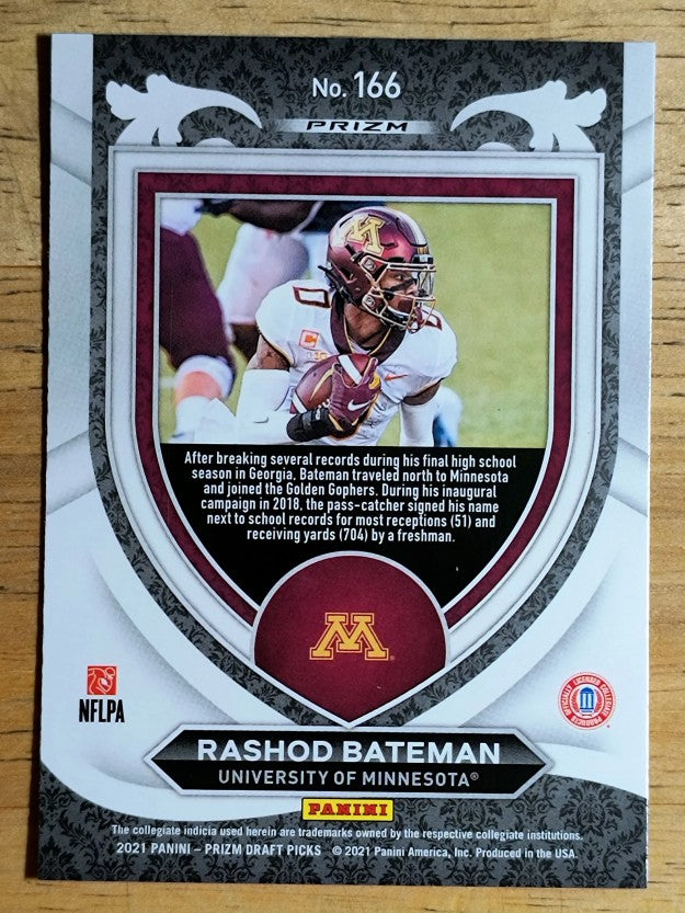 2021 Panini Prizm Draft Picks Prizms Orange Ice #166 Rashod Bateman C