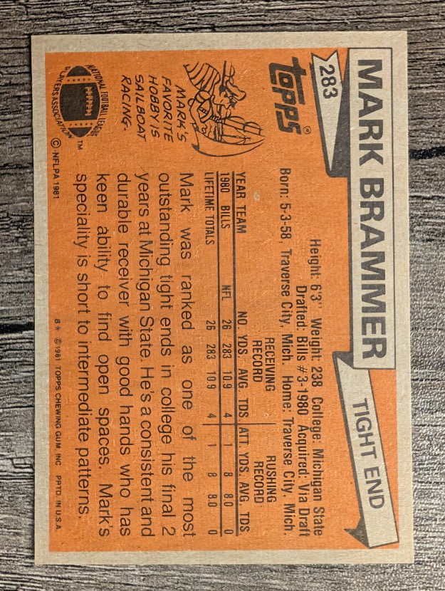 1981 Topps #283 Mark Brammer RC