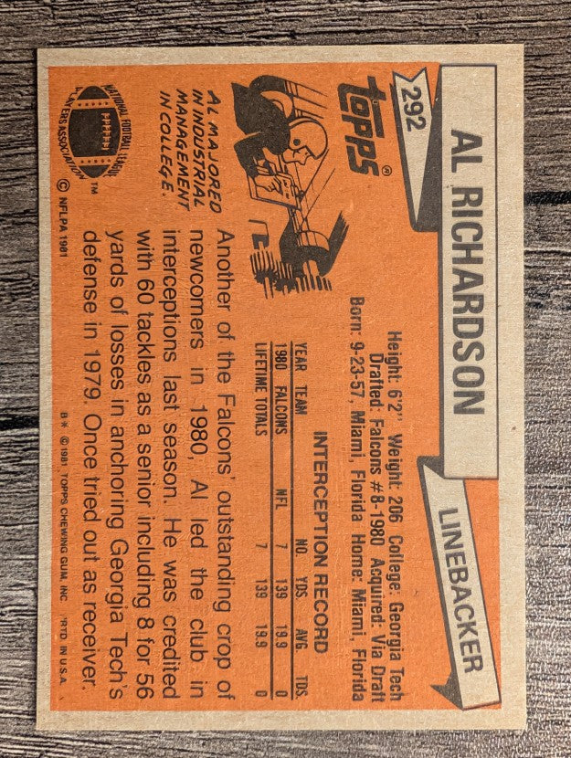 1981 Topps #292 Al Richardson